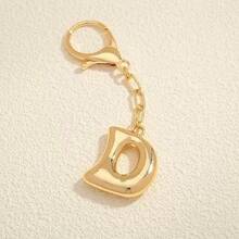 Initial Keychain Women Gold Bubble Letter Bag Charm Personalized Handbag Alphabet Keyrings Accessories - Letter D - View 5