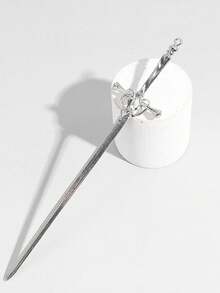 1pc Women New Chinese Style Ancient Sword Hair Clip 20cm 7.87in Decorative Hair Accessory For Girls Women Hair Clips Accessories - 銀色 - 查看 2