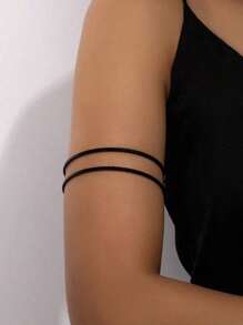 1 pièce Bracelet ouvert minimaliste à ligne géométrique pour femmes, bijou de couleur or pour un port quotidien