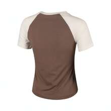 Nike 女款 AS W NSW NK CHLL KNT TEE RGLN 短袖 T 恤针织圆领 T 恤 THV4993-134 - 棕色 - 查看 2