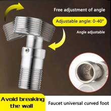 304 Stainless Steel Adjustable Shower Head Angle Adapter Swivel Connector, Mixen Valve Shower Arm Accessories
