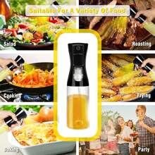 1 pieza Botella rellenable con rociador y vertedor de aceite, rociador de alta presión, botella rociadora de aceite con boquilla ajustable, rociador de tamaño portátil para el cabello, maquillaje, plantas, aceite de cocina, ensalada, hornear, barbacoa