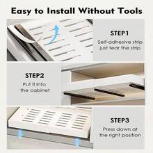 32-52CM Pull Out Cabinet Organiser, Pull Out Kitchen Storage,Adjustable Drawers - White - View 2