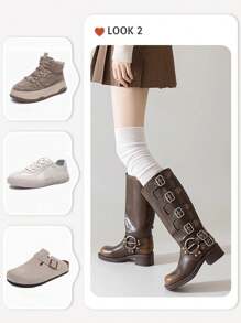 1 Pair White Over-The-Knee Socks For Women, Solid Color Thigh High Stockings, Versatile, Long Tube Socks To Pair With Boots, Spring & Autumn