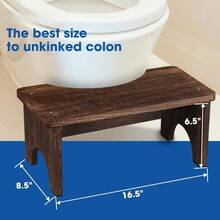 Wood Toilet Stool Squat Adult, Poop Stool For Bathroom Adults, Portable Toilet Potty Stool For Adults, 7 Inch Height - 黑色(1包) - 查看 2
