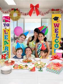 Juego de carteles de bienvenida para el regreso a la escuela, suministros para fiestas de jardín de infancia, preescolar, escuela primaria, secundaria y aula. Decoraciones de banner de bienvenida al regreso a la escuela, listo para aprender, primer día de clases. Carteles y banners decorativos para puertas y entradas, interior y exterior. - Multicolor - Ver 3