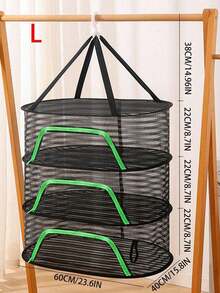 1 Secadora plegable de color verde, blanco y negro, para ropa, calcetines, bolsa de malla, artesanía de productos secos, a prueba de moscas, secado fresco, artesanía de almacenamiento - Multicolor - Ver 16