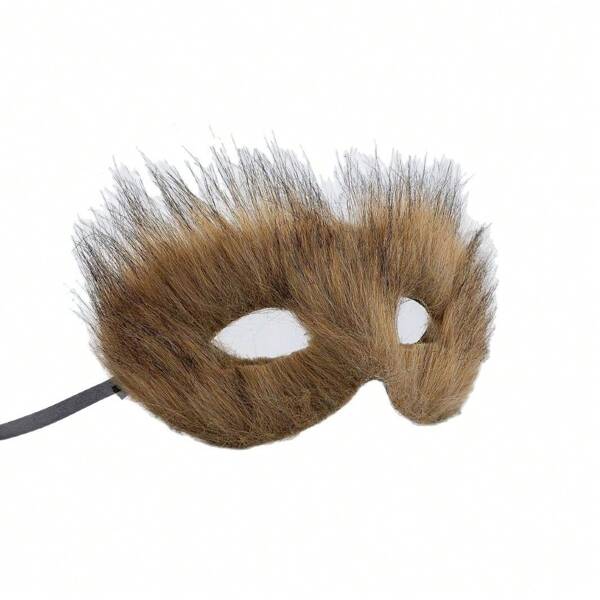 Masquerade Ball Unisex Fluffy Half Face Animal Mask For Performance Halloween