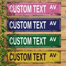 1pc Customized Iron Street Sign, Indoor Wall Decor For Home And Office, 4x16 Inches