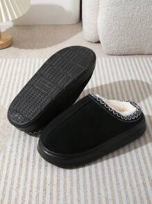 Novas Pantufas Monocolor de Microfibra Faux Suede com Elástico, Pantufas Unissex de Espuma de Memória EVA Ultraligeira para Outono/Inverno
