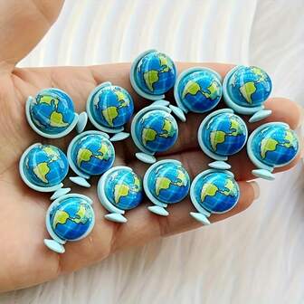1 件地球工艺球形装饰物，适用于 DIY 工艺、珠宝制作、手机壳和发饰装饰 - 非常适合创意艺术项目、精美的小装饰、地球仪