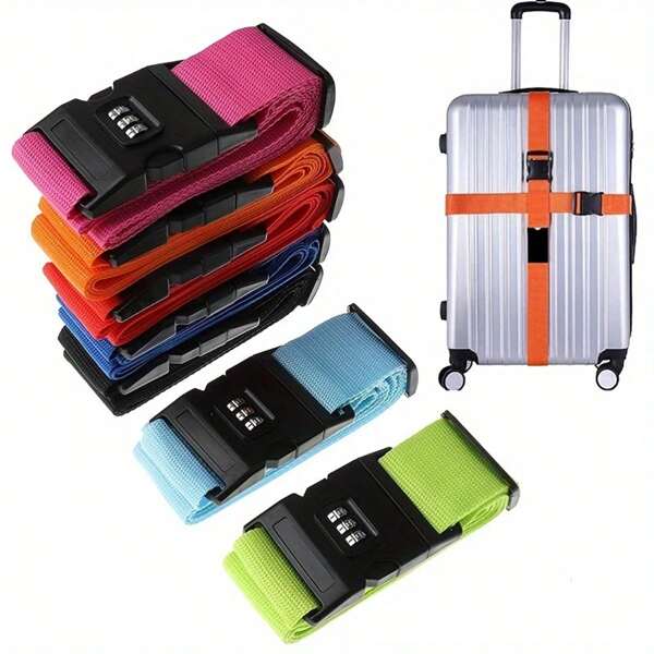 Adjustable Password Lock Luggage Strap, Straight Buckle Travel Suitcase Strap, Explosion-Proof Strap Bag For School School Accessories School Stuff