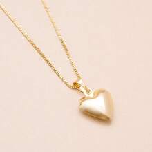 Small Heart Necklace With 18k Gold Plating - Yellow Gold - View 2