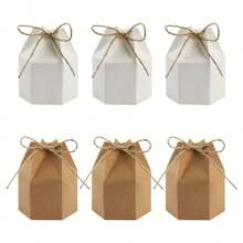 10pcs Hexagon Candy Gift Box, Mixed 2 Colors, 5pcs Each