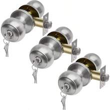 CML Hardware Keyed Entry Door Knob Set, Entran Door Lock In  Stainless Steel For Exterior And Interior, Round Ball Handle, 1 Pack - 3+Stain Stainless - View 1