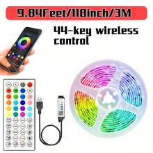 131FT/100FT/32.8FT LED Strip Lights, TV LED Backlight USB 5050 RGB Ribbon, Synchronous Color Changing LED Lights, Controlled By Black 44 Key Remote Control/White 44 Key Remote Control APP And Application Program, Can Follow Music To Change Light Colors, Home Decoration Night Lights, Bedrooms, Christmas Parties, Holiday Use For Room, Family Gathering Party Decoration