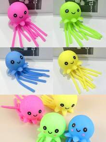 1PC儿童章鱼捏捏玩具婴儿戏水洗澡玩具淋浴喷水章鱼章鱼喷水减压玩具宝宝洗澡必备玩具夏季游泳玩具