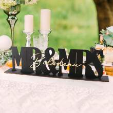 Custom Wedding Tabletop Ornament - Exclusive Personalized Wooden Decoration For Head Table, Four Sizes Available, Cherish The Memories - Wedding, Anniversary Gift - Elegant Logo For Bride And Groom, Stylish, Modern, Customized, Personalized, Unique, Ideal Gift For Him