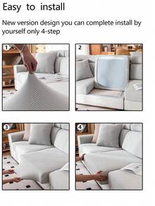 1 件弹力沙发套，防滑全覆盖沙发座套，适合所有季节，布艺加厚沙发套，可机洗，防尘，宠物友好，装饰性沙发保护套，可调节，适用于转角沙发、卧室、办公室、客厅、L 型沙发和 1/2/3/4 座 - 淺灰色 - 查看 12