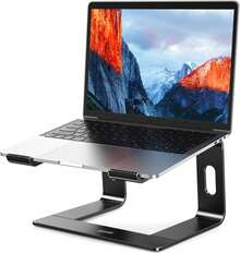 BESIGN LS03 Aluminum Laptop Stand, Ergonomic Detachable Computer Stand, Riser Holder Notebook Stand Compatible With Air, Pro, , HP,  More 10-15.6" Laptops, Black