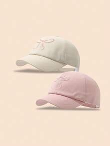 Bow Decor Girls' UV Ion Sun Hat, Kids Fashion Visor Cap, Half-Brim Princess Summer Sun Hat - Multicolor - View 32