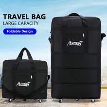 Expandable Rolling Duffle Bag With Wheels, 32" 42" Large Capacity Foldable Duffle Bag With Handle For Travel, Rolling Wheeled Luggage Carry On Duffel Bags - màu đen - Xem 10
