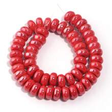 1 Strand Of Approx. 55pcs Ceramic Flat Round Abacus Beads, Multi-Color, Fashion Casual Cute Handmade DIY Craft Loose Beads, Suitable For Making Bracelets, Necklaces, Jewelry, Pendants, Decorations & Accessory Beads