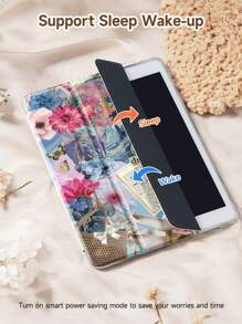 Junk Flower Case Compatible With IPad Pro 11‑Inch 2024 (M4),IPad 10th Generation ,IPad 9th/8th/7th Generation 10.2 Inch Cover ,Compatible With Samsung Galaxy Tab S7 11 Inch,With Auto Wake/Sleep,Four Corners Anti-Fall,Built-In Pen Tray