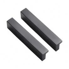 2pcs Black Aluminum Cabinet Handles -Cabinet Pulls ,Angled Solid Drawer Pulls With Mounting Screws For Kitchen Cabinets, Sleek Modern Design, Durable & Stylish, Kitchen Cabinet Pulls, Minimalist Design, Durable Construction - Black - View 10