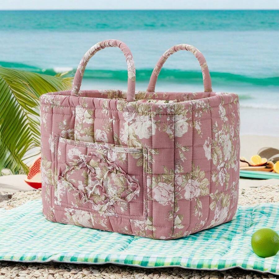 Large Capacity Fabric Storage Baskets Laundry Baskets With Sturdy Carry Handles Foldable Laundry Hamper Organizer For Home Bedroom Bathroom - Pink - View 1