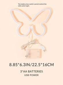 1pc Butterfly Neon Light Indoor Room Decoration For Girls' Atmosphere, Festive, Wedding, Proposal, Party, Four Seasons Lighting