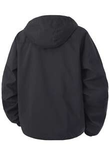 冬季大码男士高品质纯色连帽夹克，舒适轻便休闲运动飞行员夹克，适合春秋季