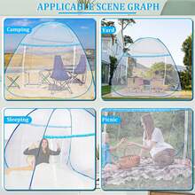 Tenda per zanzare a scomparsa per letti, portatile, con design pieghevole e fondo in rete, adatta per bambini e adulti in viaggio