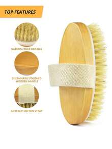 1/2 件干刷身体刷，天然鬃毛干刷，去角质身体刷，全身橘皮组织刷，改善皮肤健康，减少痤疮 - 彩色 - 查看 5