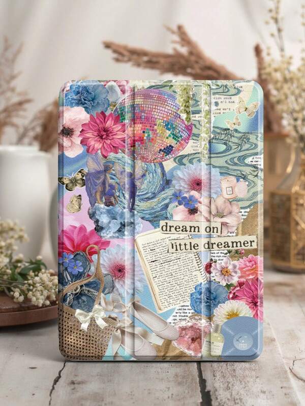 Junk Flower Case Compatible With IPad Pro 11‑Inch 2024 (M4),IPad 10th Generation ,IPad 9th/8th/7th Generation 10.2 Inch Cover ,Compatible With Samsung Galaxy Tab S7 11 Inch,With Auto Wake/Sleep,Four Corners Anti-Fall,Built-In Pen Tray