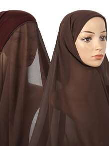 1 Stück Damen einfarbiger Chiffon Rohrschal Hijab, modische vielseitige, bequeme und atmungsaktive Hijab Accessoires, geeignet für den täglichen Gebrauch