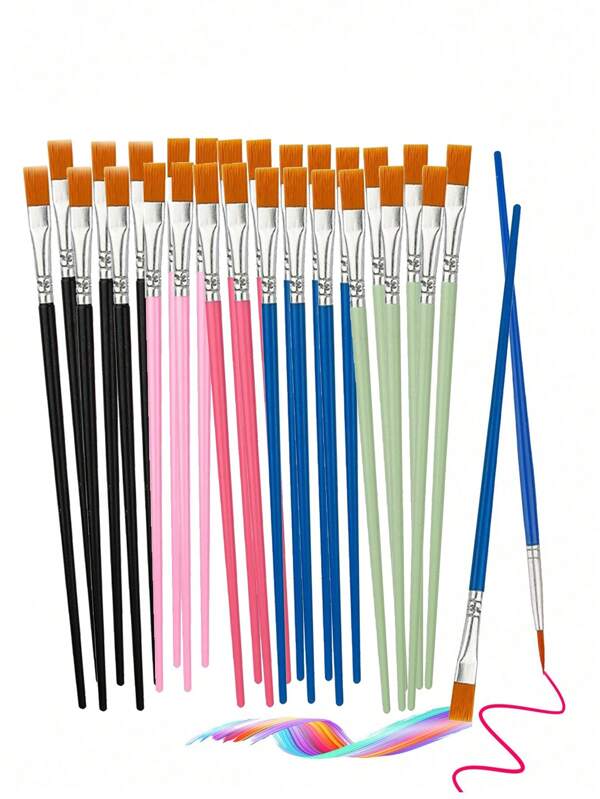 Children's And Adult Specific Brush Set - Durable Nylon Hairstylist Brush For Acrylic/Oil/Watercolor Painting - Suitable For Various Flat And Circular Tips Of Canvas, Face, And Nail Art (Loose Art Supplies) 5PCS/10pcs/18PCS/8PCS, Artist Acrylic Paint Brush Suitable For Acrylic Oil Painting Watercolor, Micro Section Painting, And Rock Painting, Children's Brush Macaron Color Matching