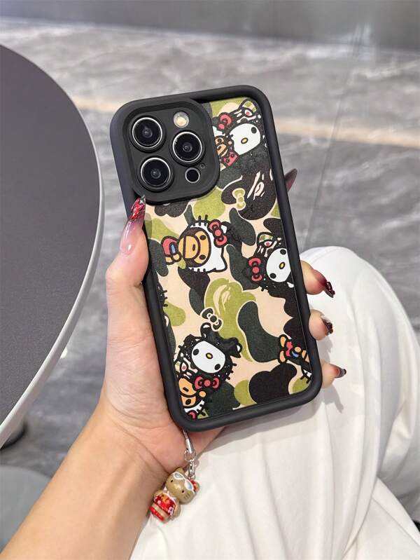Sanrio 2pcs Hello Kitty Fashion Phone Case + Exquisite Strap, Shockproof Full-Body Protection Case For IPhone 16 Pro Max/16 Pro/16 Plus/16/15/14/13/12/11/XS MAX/XS/XR. Features Cute & Fashionable Design – A Perfect Gift Choice For Various Festivals