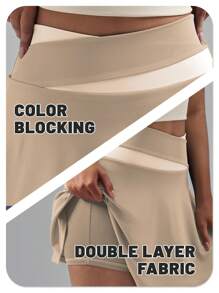Soyun Women's Sports Skirt Color Matching 2 In 1 Light And Suitable For Outdoor Activities Travel And Gym