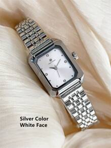 Pablo Raez 1pc Ladies Vintage Watch 18K Gold Jewelry Stainless Steel Bracelets Chain Summer Accessories Wristwatch Silver Color Non Tarnish Top Level AAA Original Charming Hours High Quality Women Watch Luxury Dress Watch IPS Plated Elegant Brand New Rectangle Gorgeous Design Quartz Watch