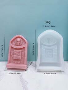 1pc Halloween Gravestone Shaped Silicone Mold, DIY Gravestone Candle, Wax, Plaster Home Decor, Halloween Decoration Silicone Mold