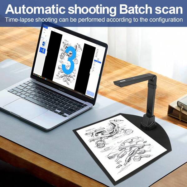 NETUM NETUM A3 Format Portable Document Scanner, Equipped With OCR HD Camera, Is Suitable For Offices And Teaching Platforms. Can Scan ID Card, Support Pdf/Word/Excel Multi Format Export And High-Speed Scanning