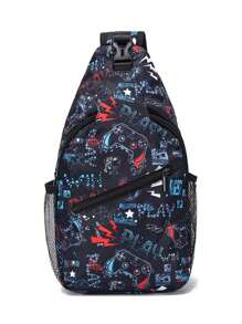 Bolso de bandolera ligero, bolso cruzado para el hombro, bolso de pecho con estampado de fútbol de dibujos animados, mochila para el día, mochila deportiva, de viaje para niños, adolescentes, niños y niñas