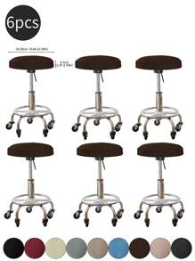1pc Solid Color Stretchable Anti-Splash Milk Silk Round Seat Cover, Modern Style All-Season Dust-Proof Premium Bar Stool Cover, Suitable For Home