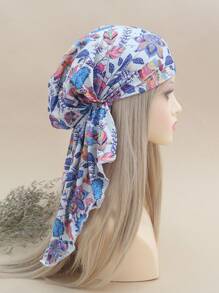 1pc Fashion Solid Color Bandana Hat, Chemo Cap, Long Tassel Hat, Pirate Cap, Beach Hat, Outdoor Sports Cap, Sleep Cap, Decorative Hat