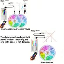 131FT/100FT/32.8FT LED Strip Lights, TV LED Backlight USB 5050 RGB Ribbon, Synchronous Color Changing LED Lights, Controlled By Black 44 Key Remote Control/White 44 Key Remote Control APP And Application Program, Can Follow Music To Change Light Colors, Home Decoration Night Lights, Bedrooms, Christmas Parties, Holiday Use For Room, Family Gathering Party Decoration