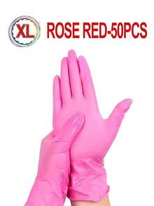 Guanti in nitrile rosa monouso senza polvere, adatti per cucina, bagno, camera da letto, salone di parrucchiere, tatuaggi e altro ancora - Fucsia - Visualizzare 23