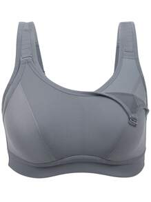 Große Größen Sport-BH für Damen, kabellos, ungefüttert, Volldeckung mit verstellbaren Trägern und breiten Schulterträgern, Hoher Halt für große Büste, bequemer Trainings-BH für Yoga, Fitness und Gym