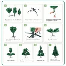 1 pieza Árbol de Navidad artificial denso verde, de 210cm de altura para decoración navideña del hogar, decoración de habitación, decoración de invierno