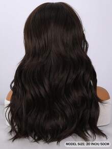 SMILCO 20 Inches, High-Temperature Silk Women's Wig, Dark Brown, Smooth A-Line Bangs, Rose Breathable Inner Layer With Glue-Free Design, Women's Wig, Suitable For Daily/Event Wear. - 黑棕色 - 查看 3